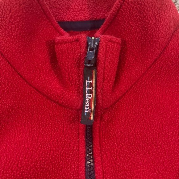 Vintage LL Bean Outdoors Vest Mens Red Fleece Full Zip - Picture 2 of 6